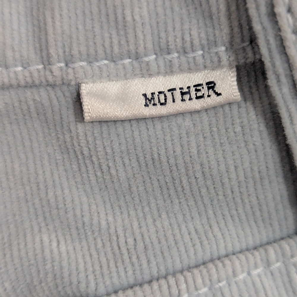 MOTHER Patch Rambler Stone Blue Corduroy Overalls - Picture 13 of 14